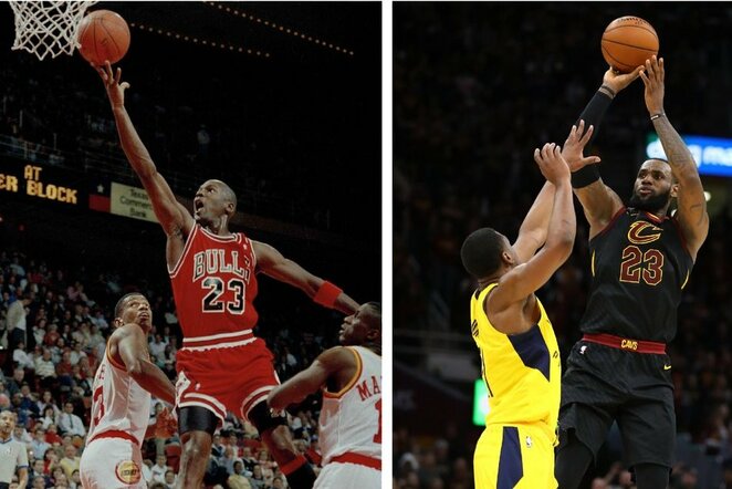 Michaelas Jordanas ir LeBronas Jamesas | Scanpix nuotr.