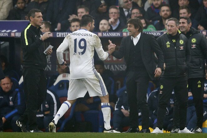 Diego Costa ir Antonio Conte | Scanpix nuotr.