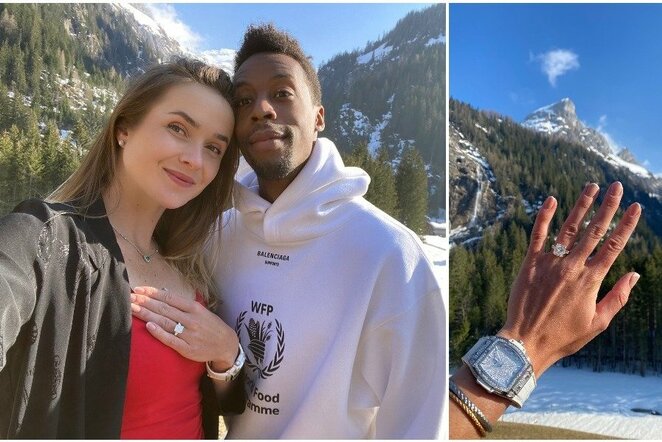 Elina Svitolina ir Gaelis Monfilsas | „Twitter“ nuotr.