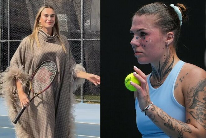 Aryna Sabalenka ir Oleksandra Olijnykova | „Stop“ kadras