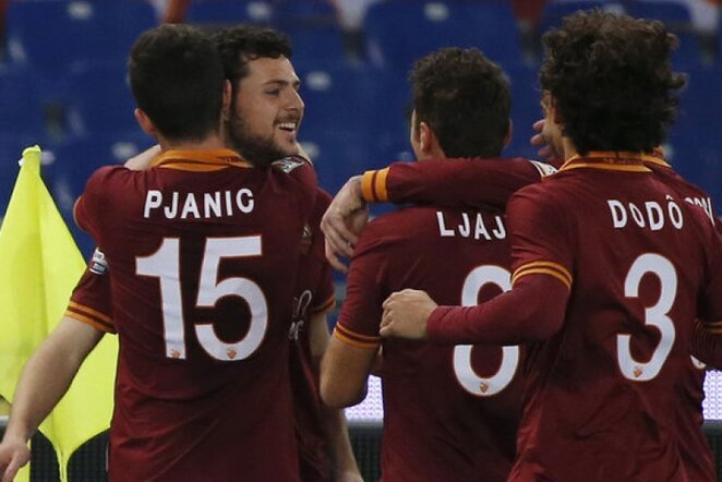 „Roma“ futbolininkų džiaugsmas | REUTERS/Scanpix nuotr.