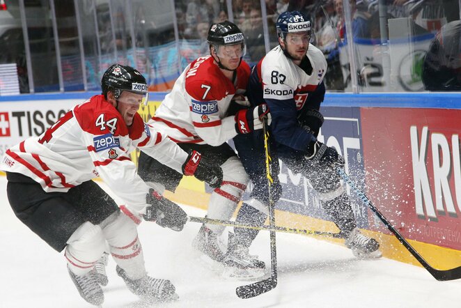 Kanada - Slovakija ledo ritulio rungtynių akimirka | Scanpix nuotr.