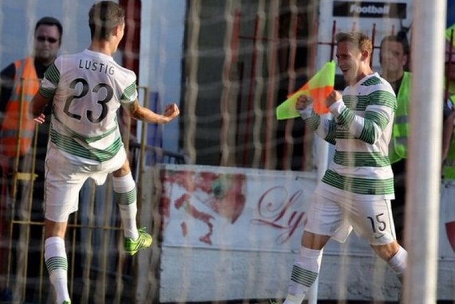 „Celtic“ žaidėjai džiaugiasi pirmu mačo įvarčiu | PA Wire/Scanpix nuotr.