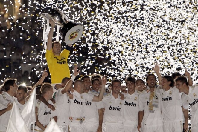 Praėjusiame sezone Ispanijos čempionais tapę Madrido „Real“ | EFE/Scanpix nuotr.