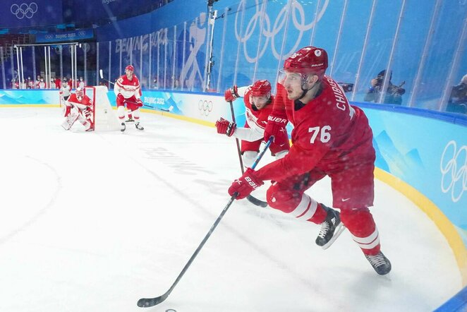 Rusijos – Danijos rungtynių akimirka | IIHF nuotr.