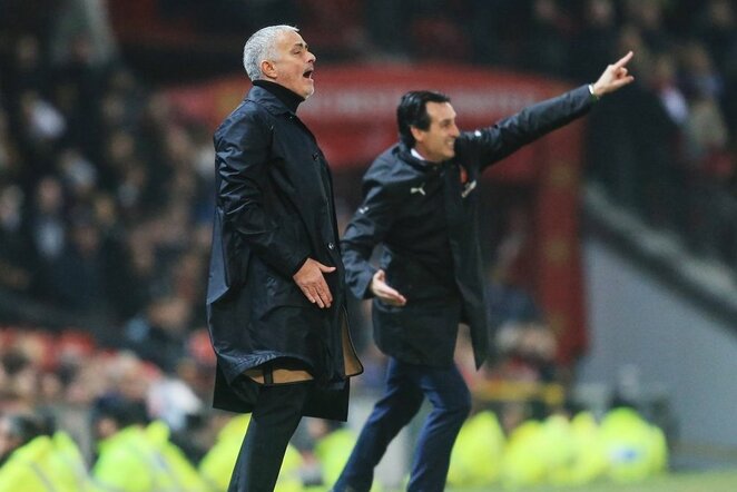Jose Mourinho ir Unai Emery | Scanpix nuotr.