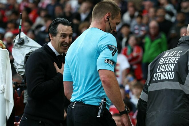 Unai Emery ir rungtynių arbitras | Scanpix nuotr.