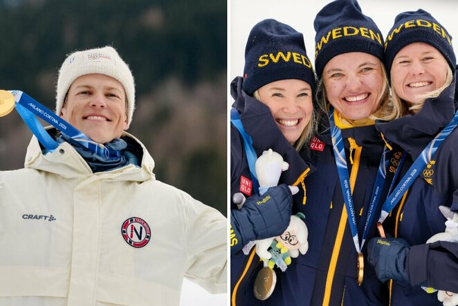 Johannesas Hosflotas Klaebo, Linn Svahn, Jonna Sundling ir Maja Dahlqvist | Scanpix nuotr.