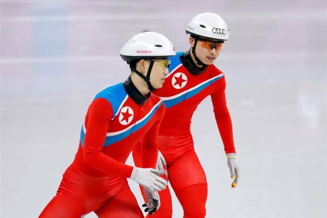 Šiaurės Korėjos čiuožėjų treniruotė Pjončange | Scanpix nuotr.