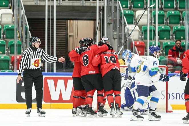 Lietuvių ir kazachų rungtynės | IIHF nuotr.
