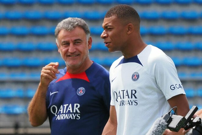 Christophe'as Galtier ir Kylianas Mbappe | Scanpix nuotr.