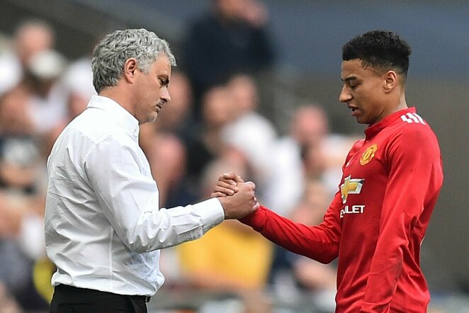 Jose Mourinho ir Jesse Lingardas | Scanpix nuotr.