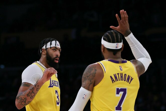 Anthony Davisas ir Carmelo Anthony | Scanpix nuotr.