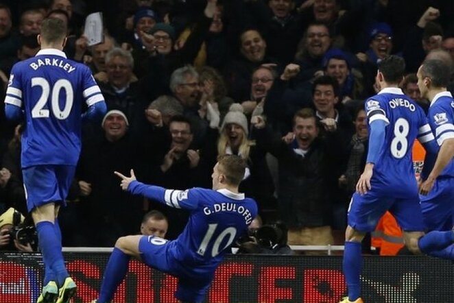 „Everton“ futbolininkų džiaugsmas | AP/Scanpix nuotr.
