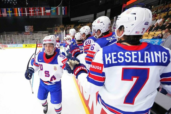 JAV – Kazachstanas rungtynių akimirka | IIHF nuotr.