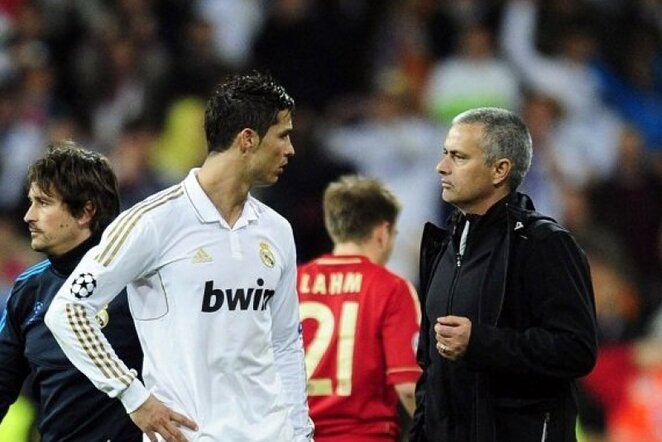 Cristiano Ronaldo ir Jose Mourinho | AFP/Scanpix nuotr.