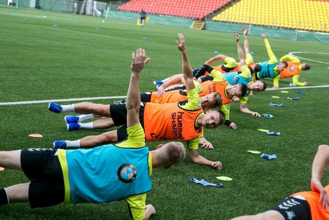 Lietuvos futbolo rinktinės treniruotė | Juliaus Kalinsko / BNS foto nuotr.