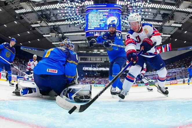 JAV – Kazachstano rungtynių akimirka | IIHF nuotr.