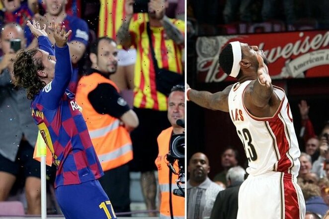Antoine'as Griezmannas ir LeBronas Jamesas | „Facebook“ nuotr.
