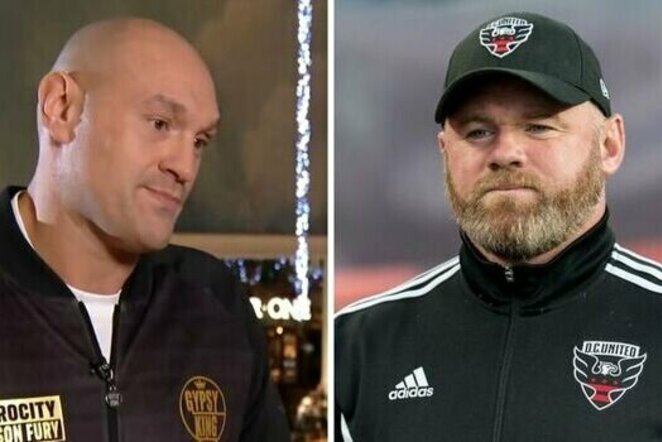 Tysonas Fury ir Wayne'as Rooney | Organizatorių nuotr.