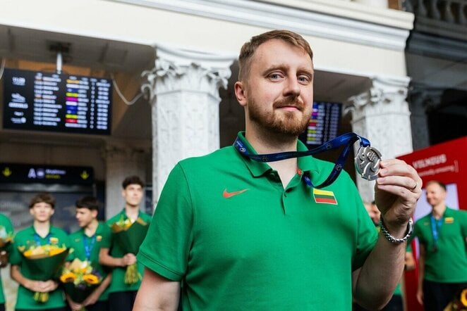 Lietuvos 16-mečių rinktinės sutikimas Vilniuje | Patricijos Adamovič / BNS nuotr.