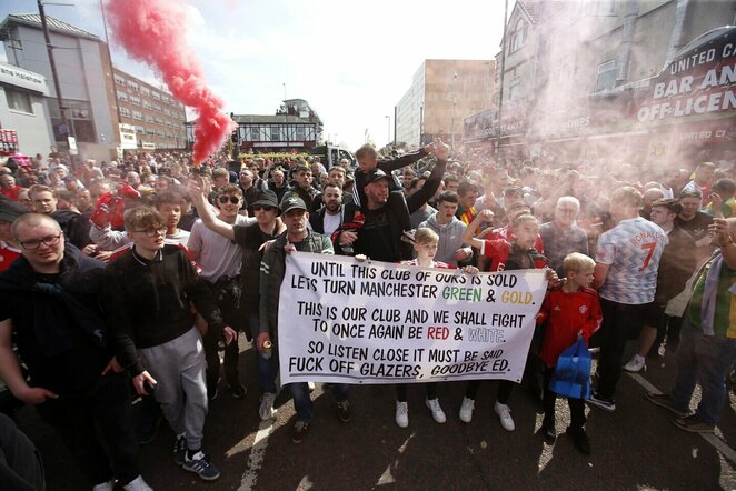 „Man United“ fanų protestas | Scanpix nuotr.