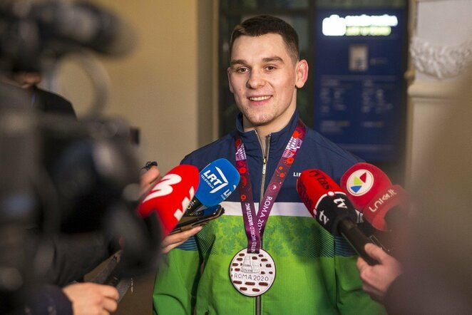 Kristupas Šleiva grįžo su Europos imtynių čempionato medaliu | Roko Lukoševičiaus/BNS Foto nuotr.
