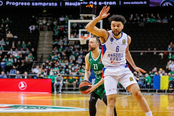 „Žalgiris“ – „Anadolu Efes“ rungtynių akimirka | Roko Lukoševičiaus/BNS Foto nuotr.