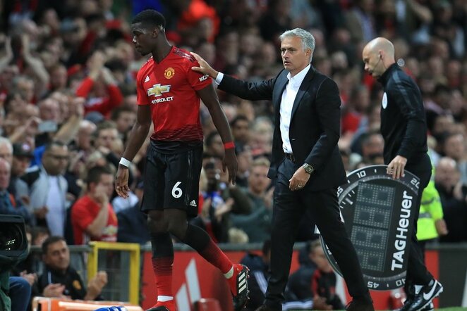Paulas Pogba ir Jose Mourinho | Scanpix nuotr.