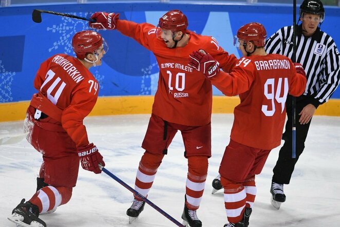 Olimpinių atletų iš Rusijos ledo ritulio rinktinė | Scanpix nuotr.