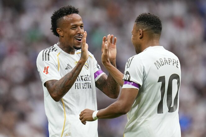Ederis Militao ir Kylianas Mbappe | Scanpix nuotr.