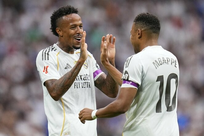 Ederis Militao ir Kylianas Mbappe | Scanpix nuotr.