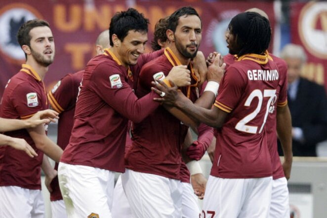 „Roma“ futbolininkų džiaugsmas | AP/Scanpix nuotr. 