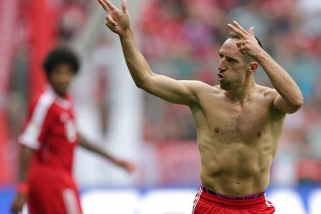 Franckas Ribery džiaugiasi savo įvarčiu | AP/Scanpix nuotr.
