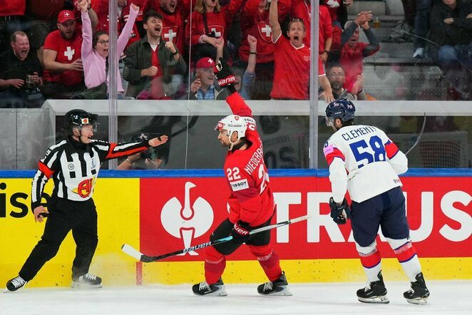Šveicarija – Didžioji Britanija rungtynių akimirka | IIHF nuotr.