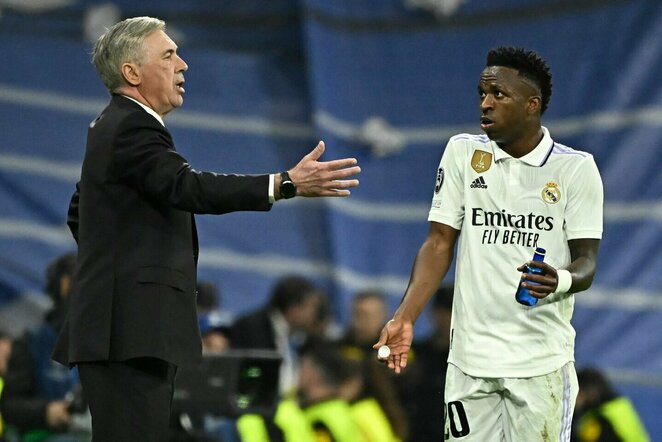 Carlo Ancelotti ir Vinicius Jr. | Scanpix nuotr.