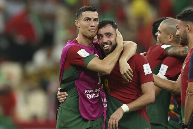 Cristiano Ronaldo ir Bruno Fernandesas | Scanpix nuotr.