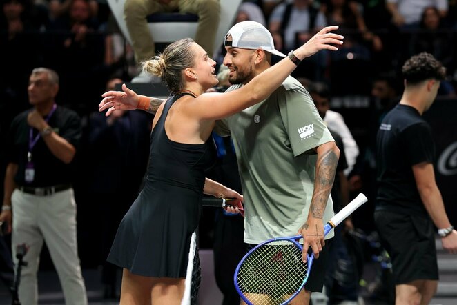 Nickas Kyrgiosas ir Aryna Sabalenka | Scanpix nuotr.