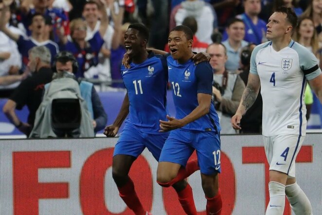 Ousmane Dembele ir Kylianas Mbappe | Scanpix nuotr.