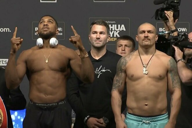 Anthony Joshua ir Oleksandras Usykas | „Stop“ kadras