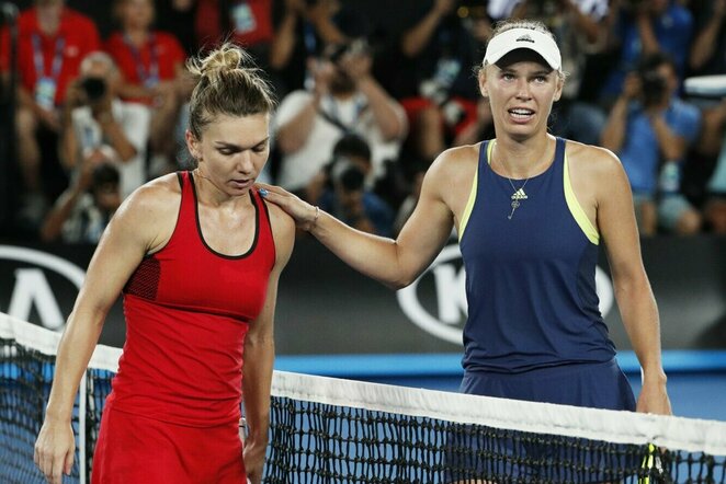 Simona Halep ir Caroline Wozniacki | Scanpix nuotr.
