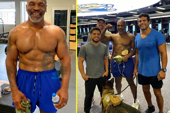 Mike'as Tysonas su UFC legendomis | Instagram.com nuotr