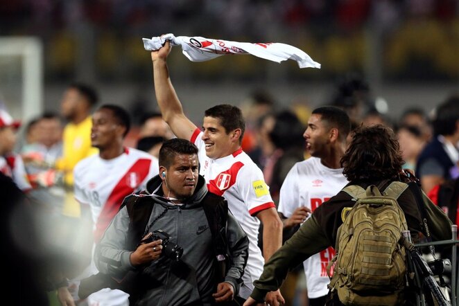 Peru rinktinės ir sirgalių džiaugsmas patekus į pasaulio čempionatą | Scanpix nuotr.