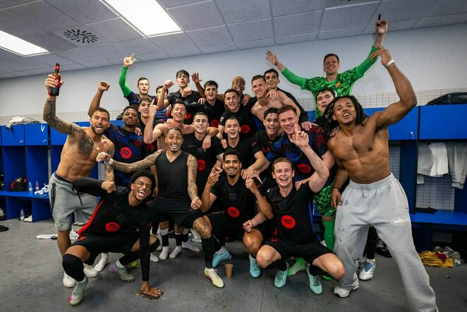 „Barcelona“ šventės akimirkos rūbinėje | Klubo nuotr.