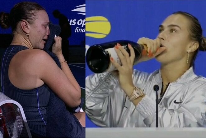 Amanda Anisimova ir Aryna Sabalenka | „Stop“ kadras