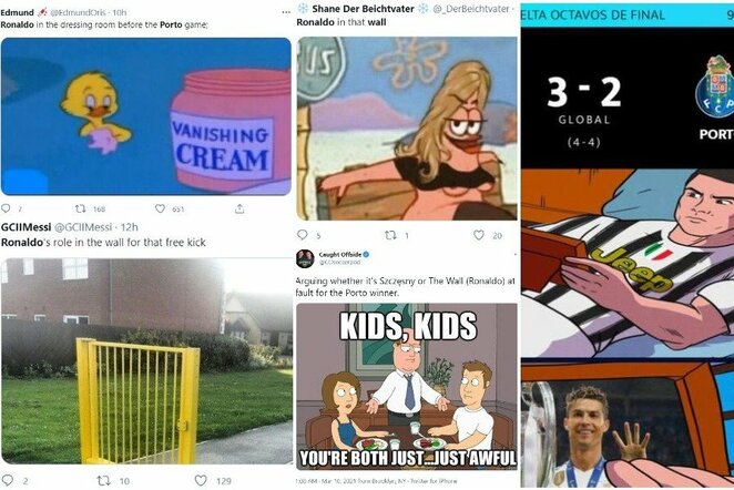 Geriausi internautų pokštai po „Juventus“ ir „Porto“ rungtynių | „Twitter“ nuotr.