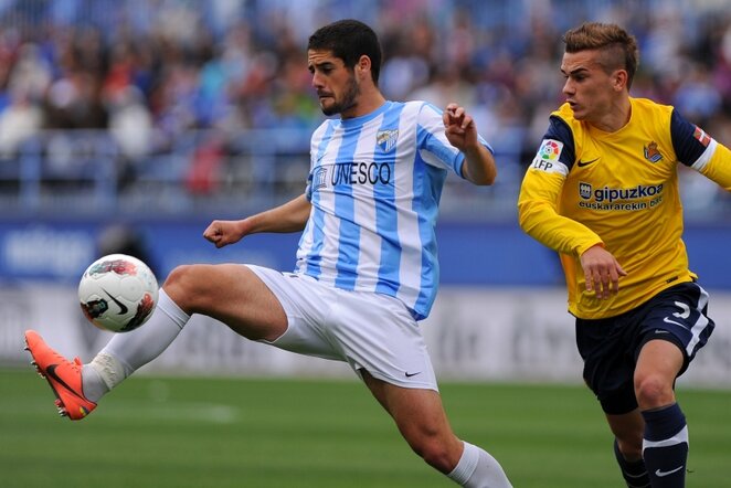 „Malaga“ ir „Sociedad“ rungtynių akimirka | AFP/Scanpix nuotr.
