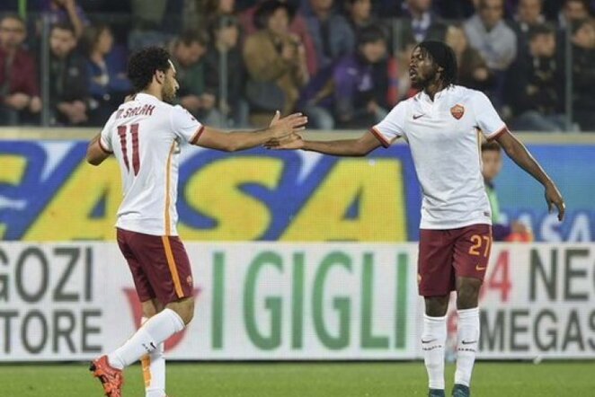 „Roma“ futbolininkai švenčia įvartį | twitter nuotr.