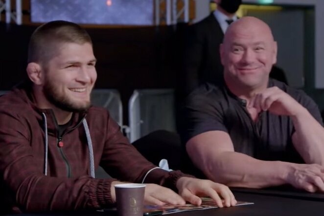 Chabibas Nurmagomedovas ir Dana White'as | Youtube.com nuotr.