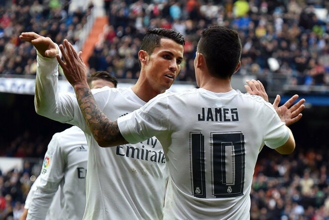 Cristiano Ronaldo ir Jamesas | Scanpix nuotr.